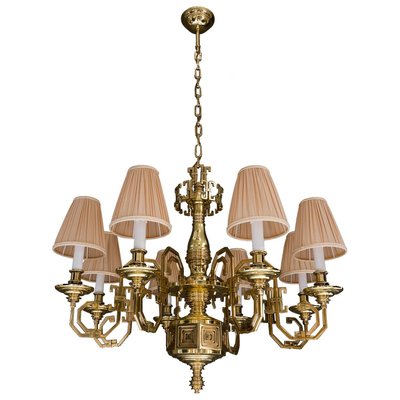 Brass Saloon Chandelier by Gaetano Sciolari, 1920s-SPD-853167