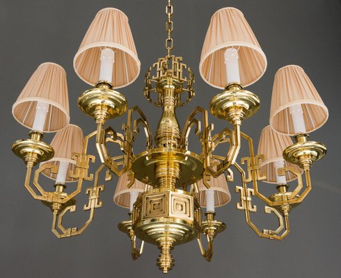 Brass Saloon Chandelier by Gaetano Sciolari, 1920s-SPD-853167