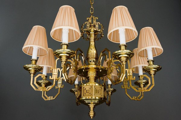 Brass Saloon Chandelier by Gaetano Sciolari, 1920s-SPD-853167