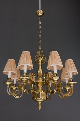 Brass Saloon Chandelier by Gaetano Sciolari, 1920s-SPD-853167