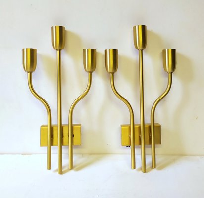 Brass Sconces attributed to Gaetano Sciolari for Sciolari, 1970s, Set of 2-EI-1468036