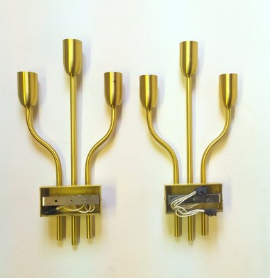 Brass Sconces attributed to Gaetano Sciolari for Sciolari, 1970s, Set of 2-EI-1468036