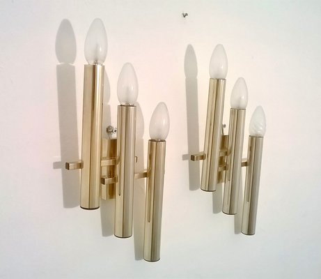 Brass Sconces by Gaetano Sciolari for Sciolari, 1970s, Set of 2-EI-892837