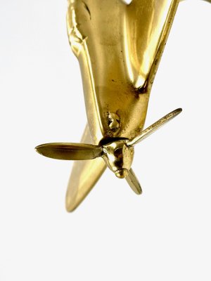 Brass Sculpture of Aeroplane Model, 1960s-ZCY-1726545