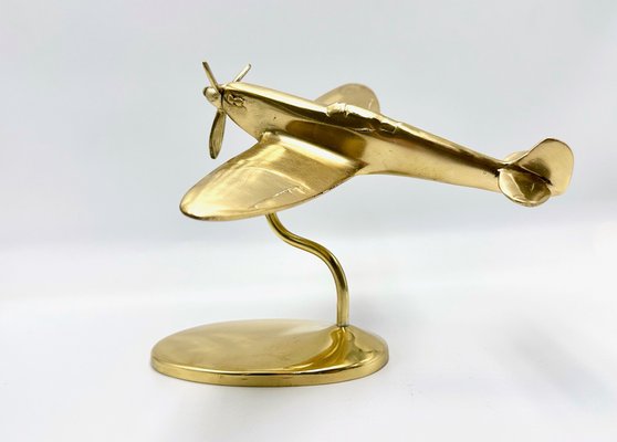 Brass Sculpture of Aeroplane Model, 1960s-ZCY-1726545