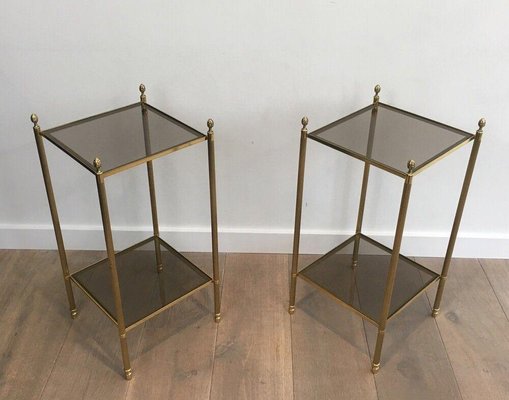 Brass Side Tables from Maison Jansen, Set of 2-BA-1365502