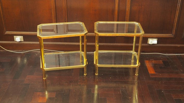 Brass Side Tables, Paris, 1960s, Set of 2-YNQ-1448974