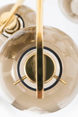 Brass & Smoked Glass Ceiling Lamp by Hans-Agne Jakobsson, 1950s-SC-586853