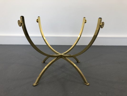 Brass & Smoked Glass Coffee Table, 1970s-JWH-1450806