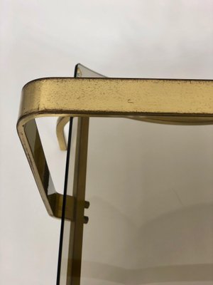 Brass & Smoked Glass Magazine Rack Stand from Fontana Arte, Italy, 1960s-LYQ-1171721