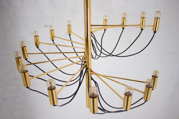 Brass Spiral Chandelier in the style of Sarfatti, 1980s-OWS-1698414