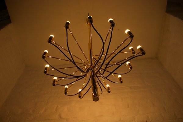 Brass Spiral Chandelier in the style of Sarfatti, 1980s-OWS-1698414