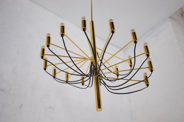 Brass Spiral Chandelier in the style of Sarfatti, 1980s-OWS-1698414