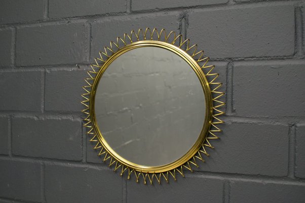 Brass Spiral Mirror, 1950s-KQB-698108