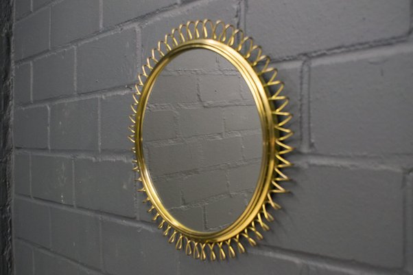 Brass Spiral Mirror, 1950s-KQB-698108