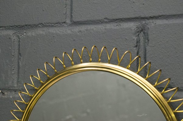 Brass Spiral Mirror, 1950s-KQB-698108