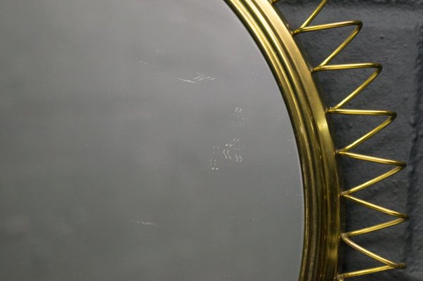 Brass Spiral Mirror, 1950s-KQB-698108