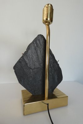 Brass & Stone Table Lamp, 1970s-JJT-582682