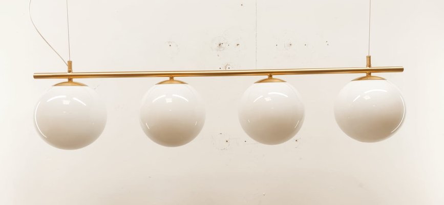 Brass Suspension with Glossy White Ball Glasses-QLH-1175046