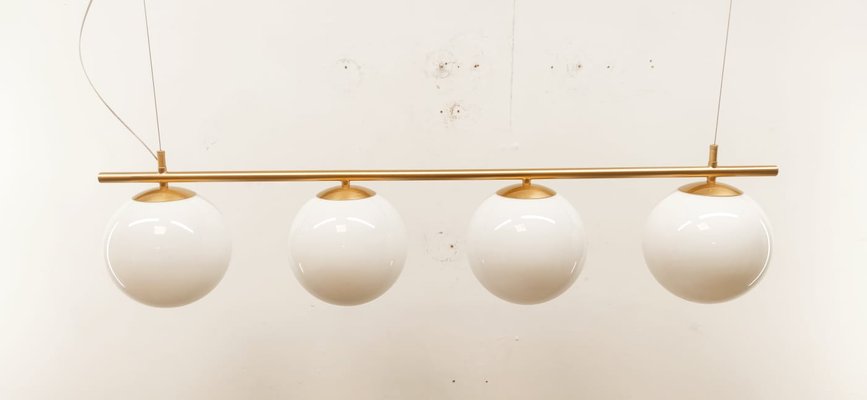 Brass Suspension with Glossy White Ball Glasses-QLH-1175046