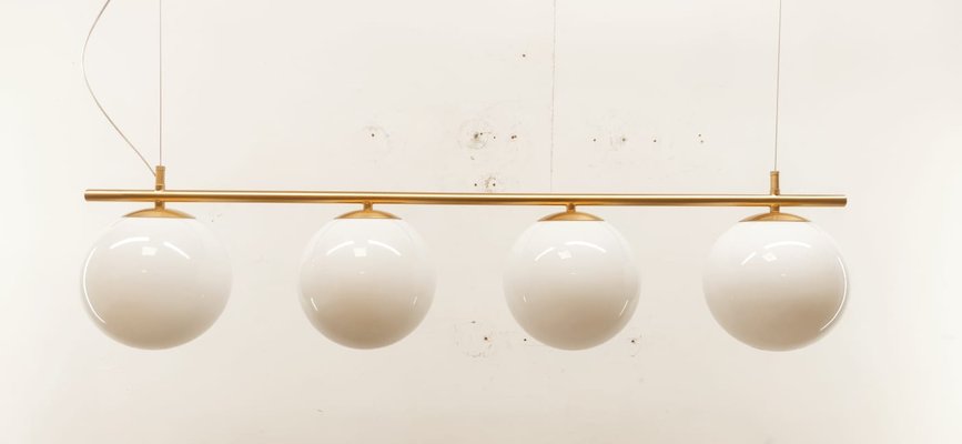 Brass Suspension with Glossy White Ball Glasses-QLH-1175046