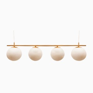 Brass Suspension with Glossy White Ball Glasses-QLH-1175046