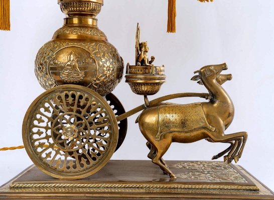 Brass Table Lamp in Silk Gold Thread from Shiva-UQL-1752333