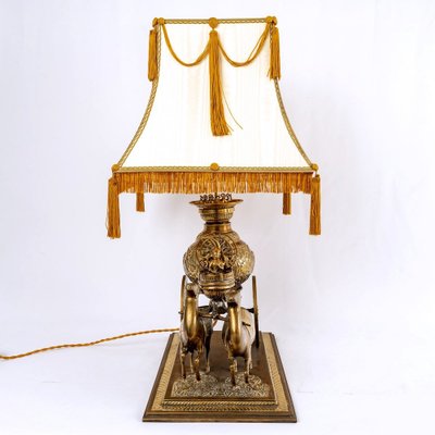 Brass Table Lamp in Silk Gold Thread from Shiva-UQL-1752333