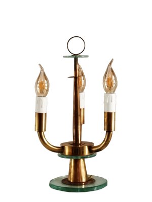 Brass Table Lamp in the style of Pietro Chiesa for Fontana Arte, Italy, 1940s-YUW-1436837