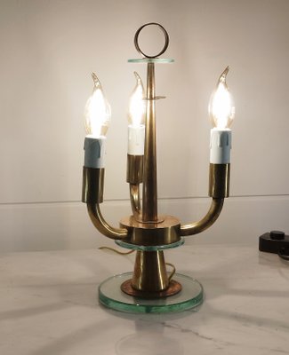 Brass Table Lamp in the style of Pietro Chiesa for Fontana Arte, Italy, 1940s-YUW-1436837