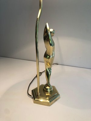 Brass Table Lamp Representing a Stylized Woman, 1970s-BA-1535403