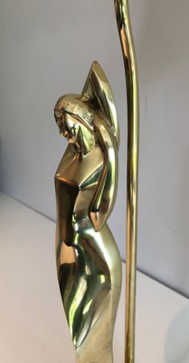 Brass Table Lamp Representing a Stylized Woman, 1970s-BA-1535403