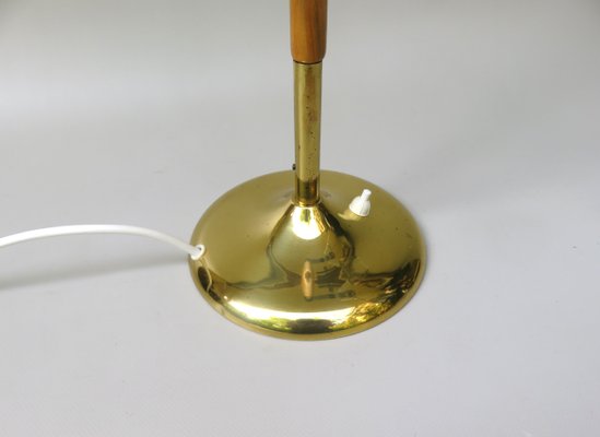 Brass Table Lamp with Cocoon Shade & Trumpet Base, Austria, 1960s-EY-985616