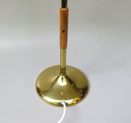 Brass Table Lamp with Cocoon Shade & Trumpet Base, Austria, 1960s-EY-985616