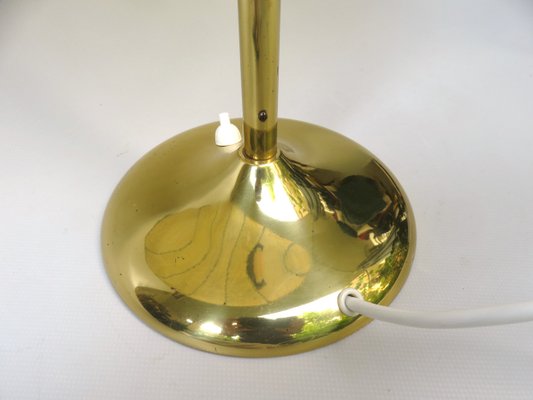 Brass Table Lamp with Cocoon Shade & Trumpet Base, Austria, 1960s-EY-985616