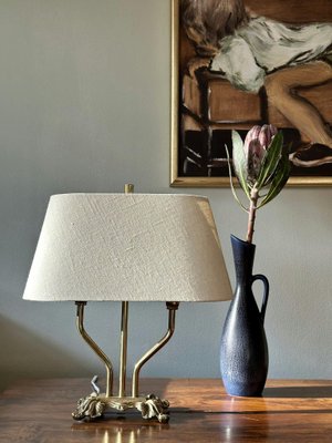 Brass Table Lamp with Double Arms. 1940s-ARN-2026618