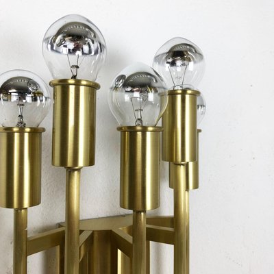 Brass Theatre Wall Ceiling Light in the Style of Stilnovo, Italy, 1970s-QZ-1149886