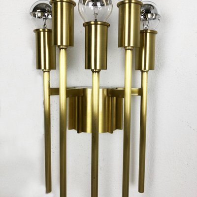 Brass Theatre Wall Ceiling Light in the Style of Stilnovo, Italy, 1970s-QZ-1149886