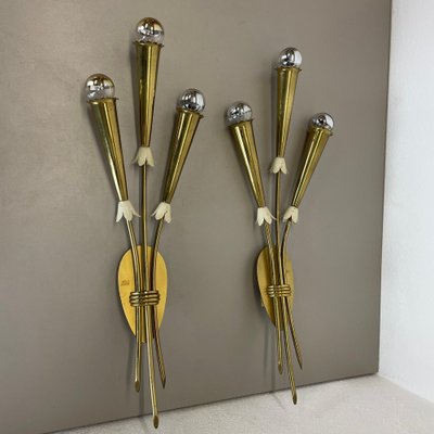 Brass Theatre Wall Light Sconces by Gio Ponti, Italy, 1950s, Set of 2-QZ-1772932