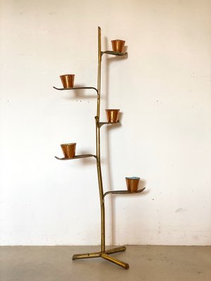 Brass Vase Holder Stand, 1950s-NPC-1285416