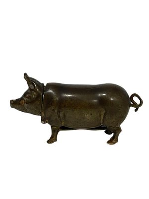 Brass Vesta Match Case in the Shape of a Pig-UCH-1224202