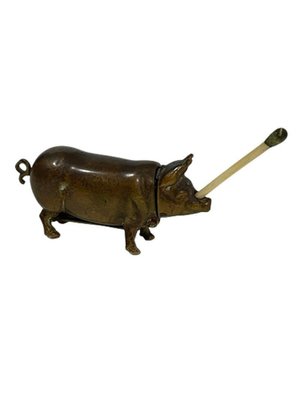 Brass Vesta Match Case in the Shape of a Pig-UCH-1224202