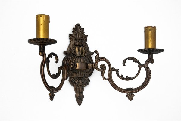 Brass Wall Lamp, Poland, 1950s-BXB-1305963