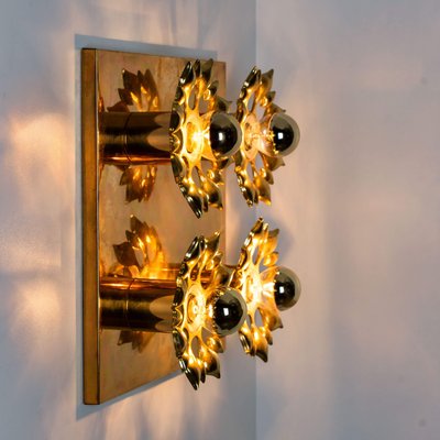 Brass Wall Light / Flush Mount from Orrefors, 1960s-VDW-997133