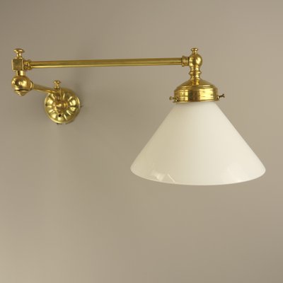 Brass Wall Light with 2 Swivel Arms, England, 1890s-KDB-1773628