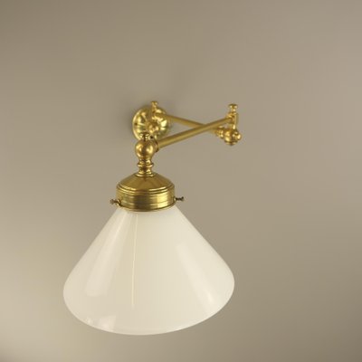 Brass Wall Light with 2 Swivel Arms, England, 1890s-KDB-1773628