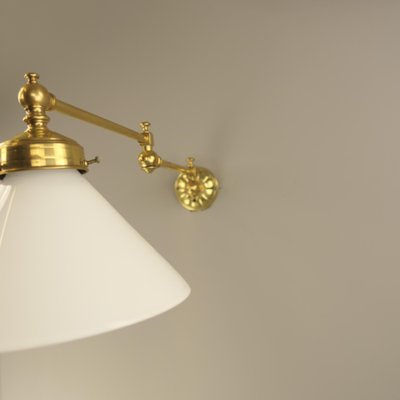 Brass Wall Light with 2 Swivel Arms, England, 1890s-KDB-1773628