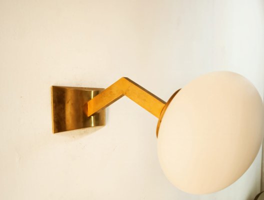 Brass Wall Light with Oval Glass-QLH-2021644