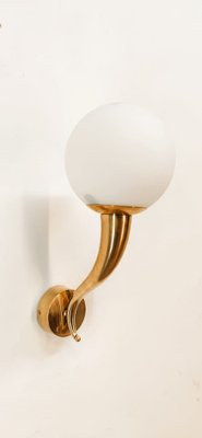 Brass Wall Light with White Sphere-QLH-1816647