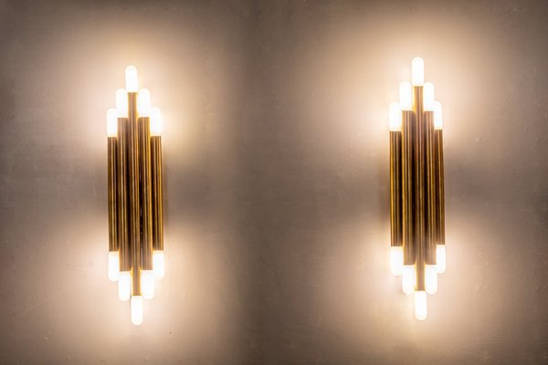 Brass Wall Lights by Sciolari, 1980s, Set of 2-LMR-1777613